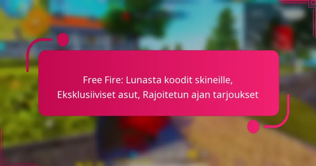 Free Fire: Lunasta koodit skineille, Eksklusiiviset asut, Rajoitetun ajan tarjoukset