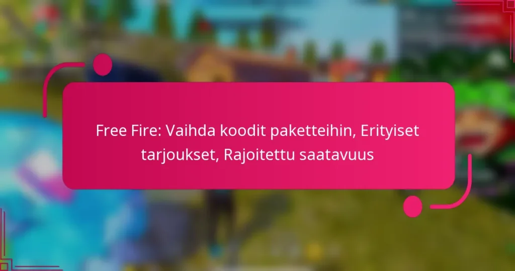 Free Fire: Vaihda koodit paketteihin, Erityiset tarjoukset, Rajoitettu saatavuus