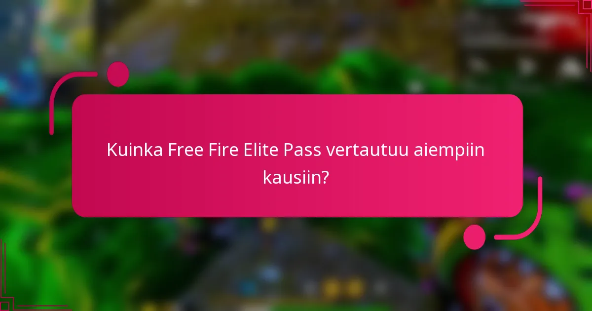 Kuinka Free Fire Elite Pass vertautuu aiempiin kausiin?