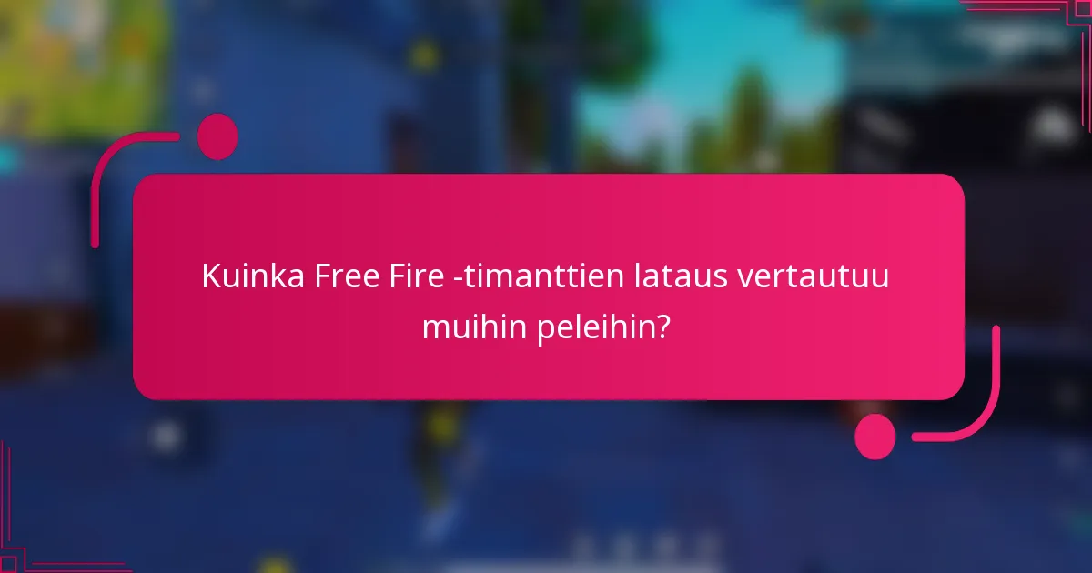 Kuinka Free Fire -timanttien lataus vertautuu muihin peleihin?