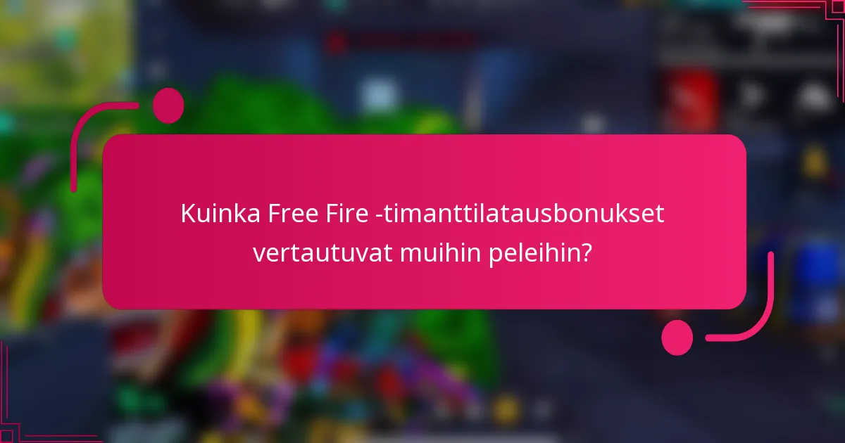 Kuinka Free Fire -timanttilatausbonukset vertautuvat muihin peleihin?