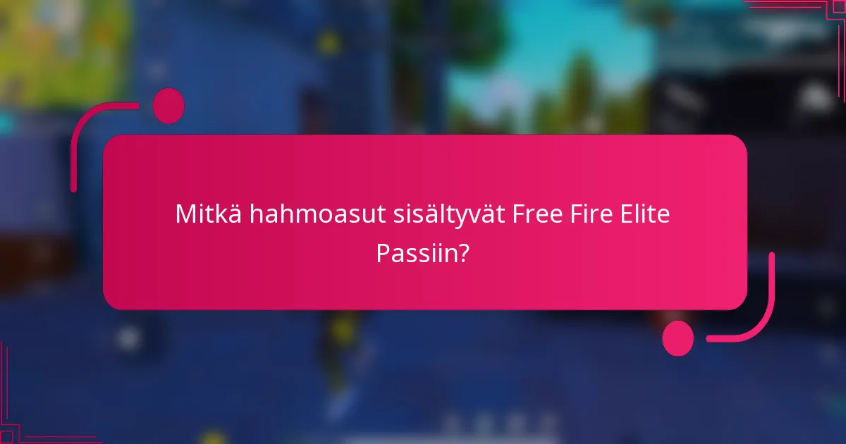 Mitkä hahmoasut sisältyvät Free Fire Elite Passiin?